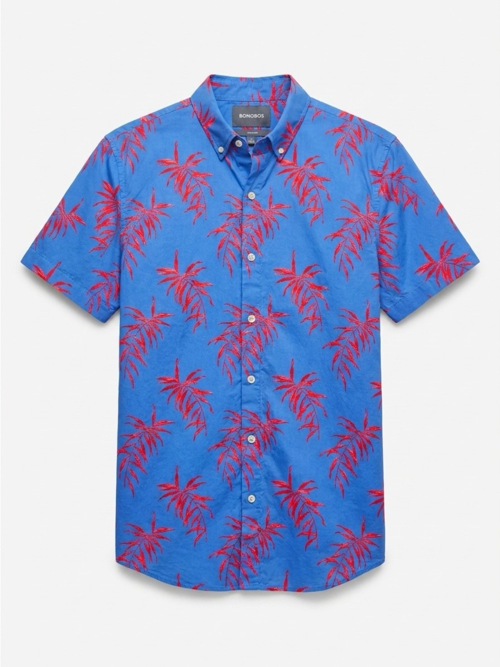 Bonobos Riviera Short Sleeve Button Down Shirt Palm Print Tailored Slim Fit | M